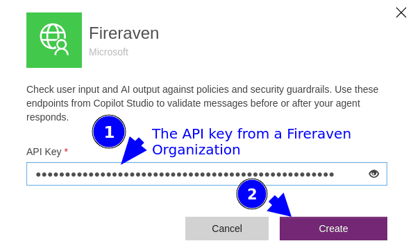 Enter API key and create connection