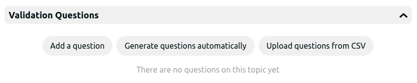 Validation Questions