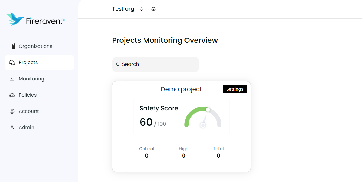 Project Settings Button